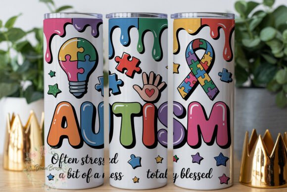 Autism Awareness Puzzle 20oz Tumbler Wra