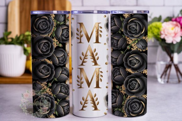 Black Rose Gold MAMA 20oz Tumbler Wrap