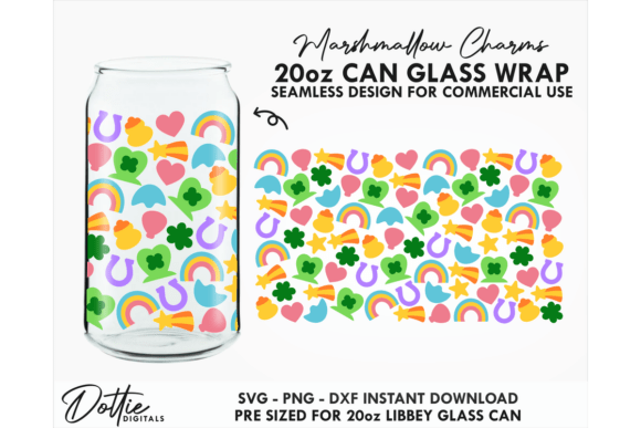 Charms 20oz Glass Can Wrap SVG