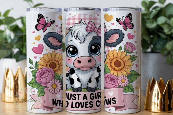 Cute Cow Sunflowers 20oz Tumbler Wrap