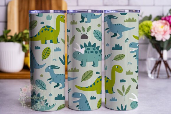 Cute Dino Pattern 20oz Tumbler Wrap