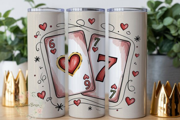 Cute Hearts Playing Cards 20oz Tumbler