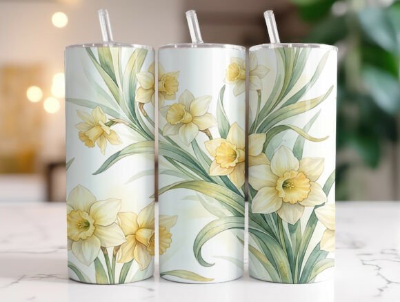 Daffodil Floral 20oz Tumbler Wrap Design