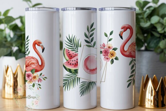 Flamingo Positive Vibes 20oz Tumbler Wra
