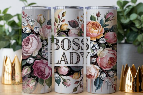 Glam Boss Lady Roses 20oz Tumbler Wrap