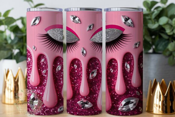 Glamorous Glitter Eyes Tumbler Wrap