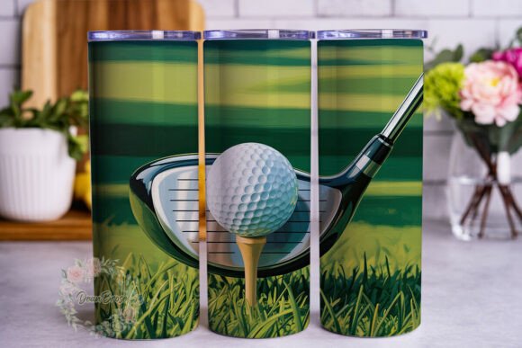 Golf Scene Green Grass 20oz Tumbler Wrap