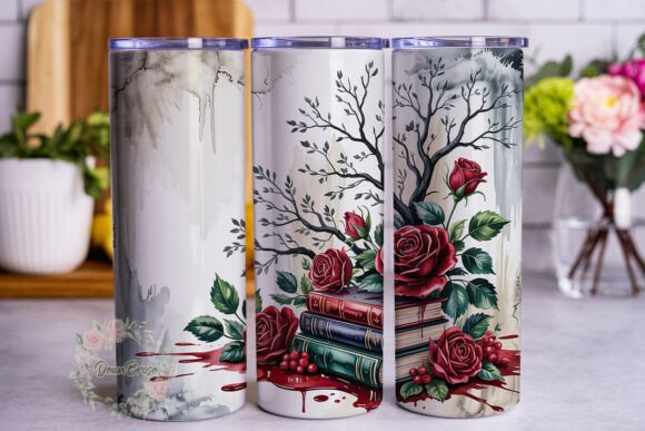 Gothic Red Rose Book 20oz Tumbler Wrap