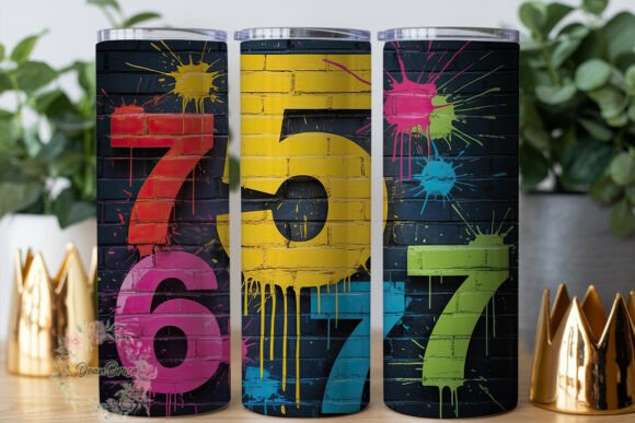 Graffiti Numbers Grunge 20oz Tumbler