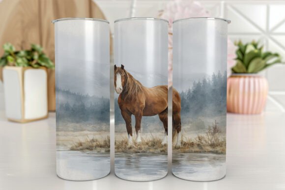Horse Tumbler Wrap Design 20 Oz Skinny