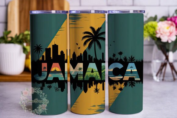 Jamaica Tropical Cityscape Tumbler Wrap