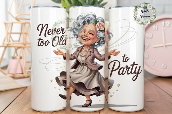 Joyful Dancing Granny 20oz Tumbler Wrap