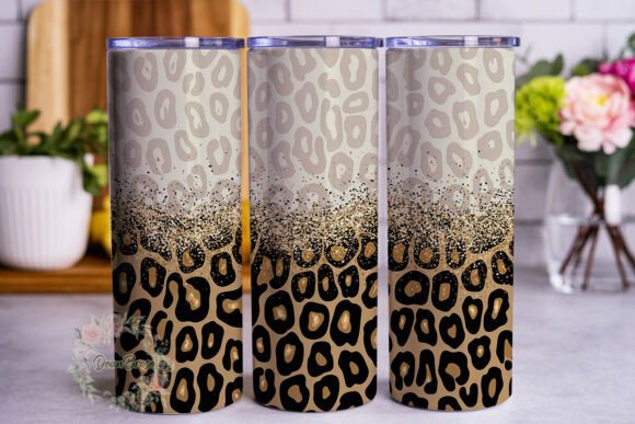 Leopard Glitter Ombre 20oz Tumbler Wrap