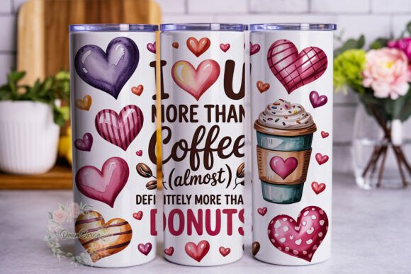 Love Coffee Donuts 20oz Tumbler Wrap