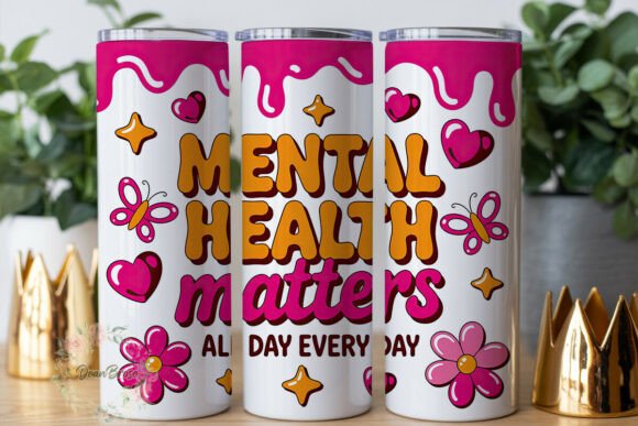 Mental Health Matters Tumbler Wrap PNG