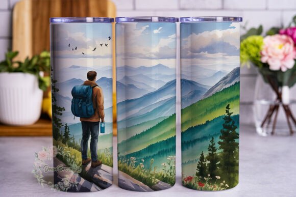 Mountain Hike Watercolor 20oz Tumbler