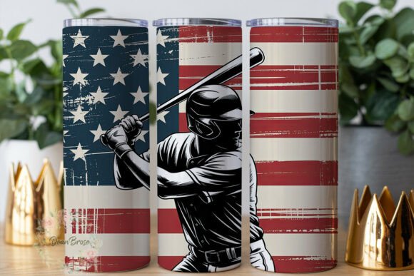 Patriotic Baseball Batter 20oz Tumbler W
