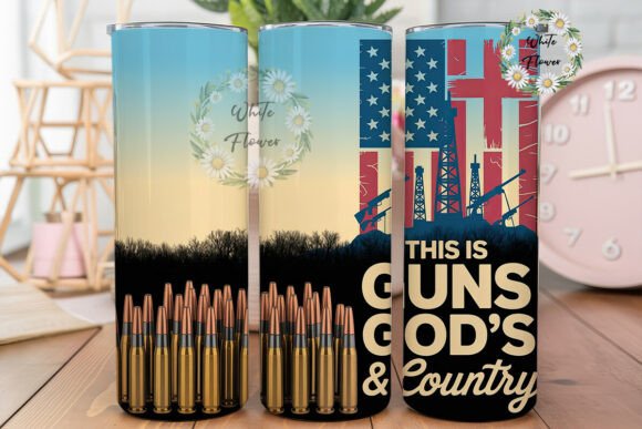 Patriotic Text Flag Bullets 20oz Tumbler