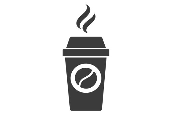 Plastic Coffee Cup Black Icon. Takeout D