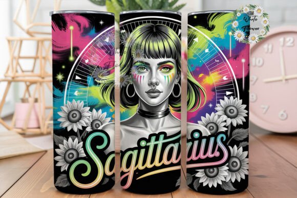 Sagittarius Neon Galaxy 20oz Tumbler