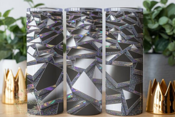 Sparkling Silver Glitter Glass Tumbler