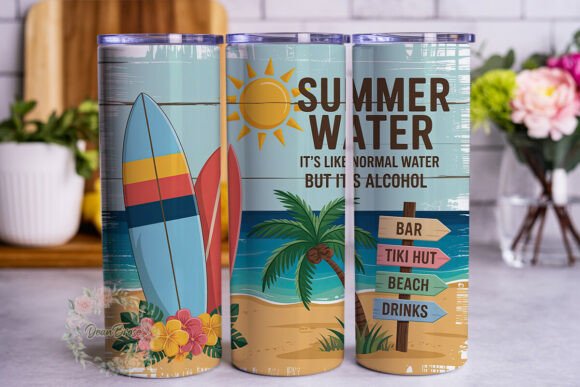 Summer Water Fun Beach 20oz Tumbler Wrap
