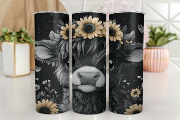 Sunflowers Highland Cow 20oz Tumbler