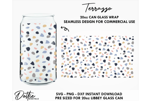 Terrazzo 20oz Glass Can Wrap SVG