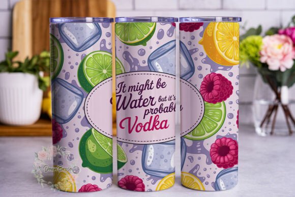 Vodka Lime Lemon Tumbler Wrap PNG