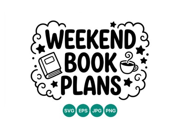 Weekend Book Plans Coffee Cup Vector